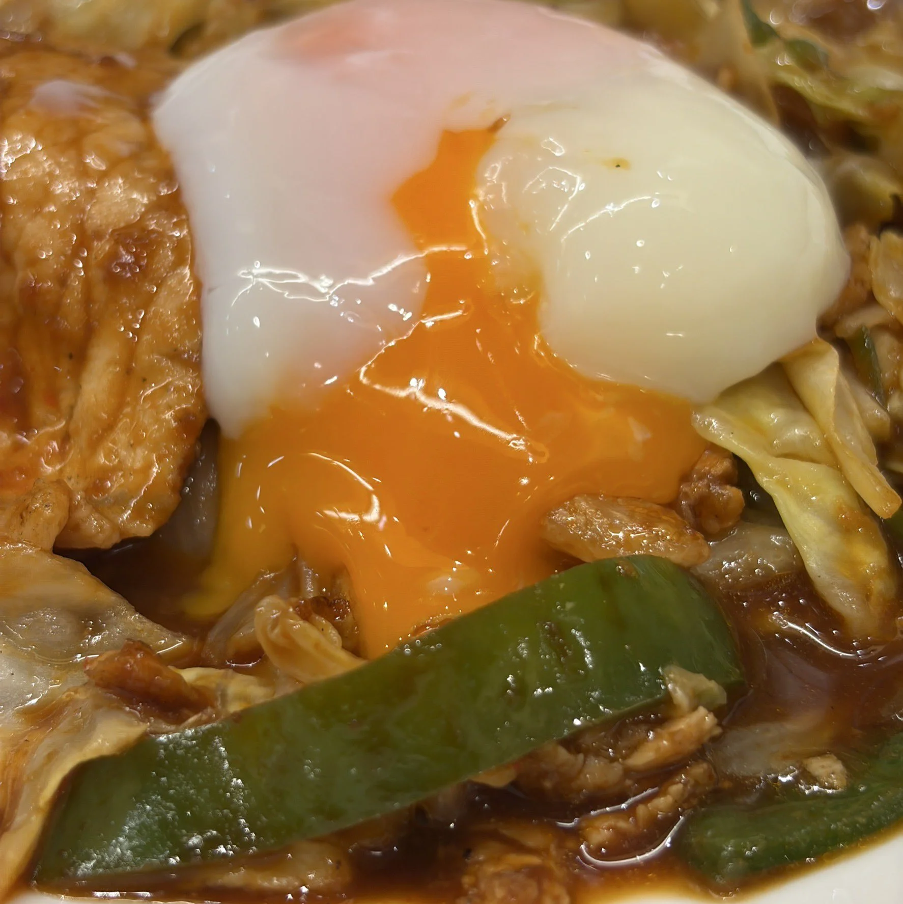 回鍋肉定食（半熟玉子）