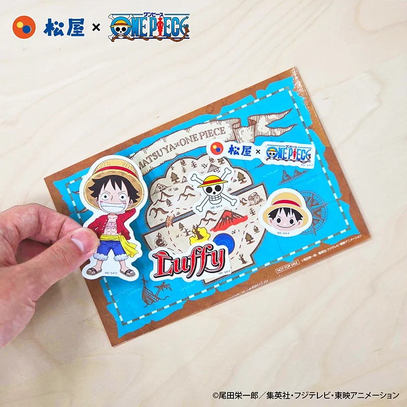 ONE PIECEコラボ おこさまメニュー特典の台紙付きステッカー（ルフィ）