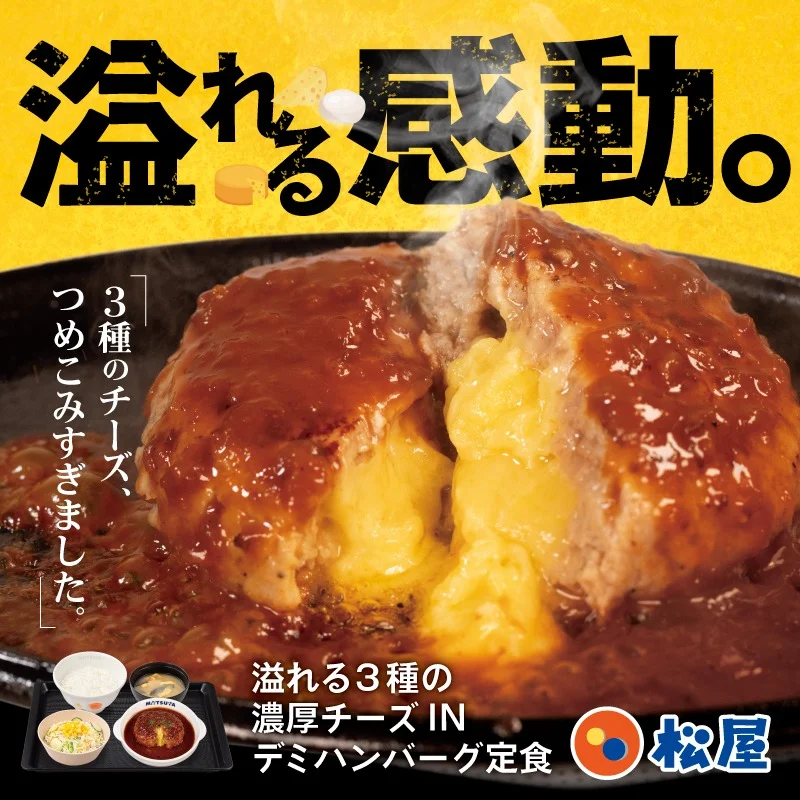 溢れる3種の濃厚チーズINハンバーグ 販促バナー