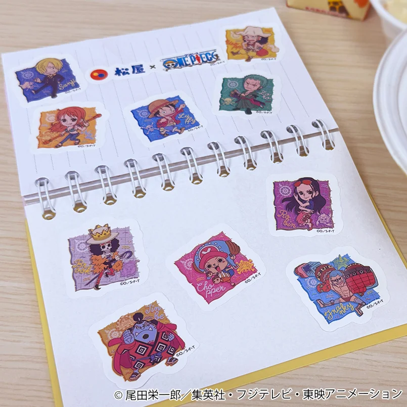 松屋×ONE PIECE おこさまメニュー特典の台紙付きステッカー